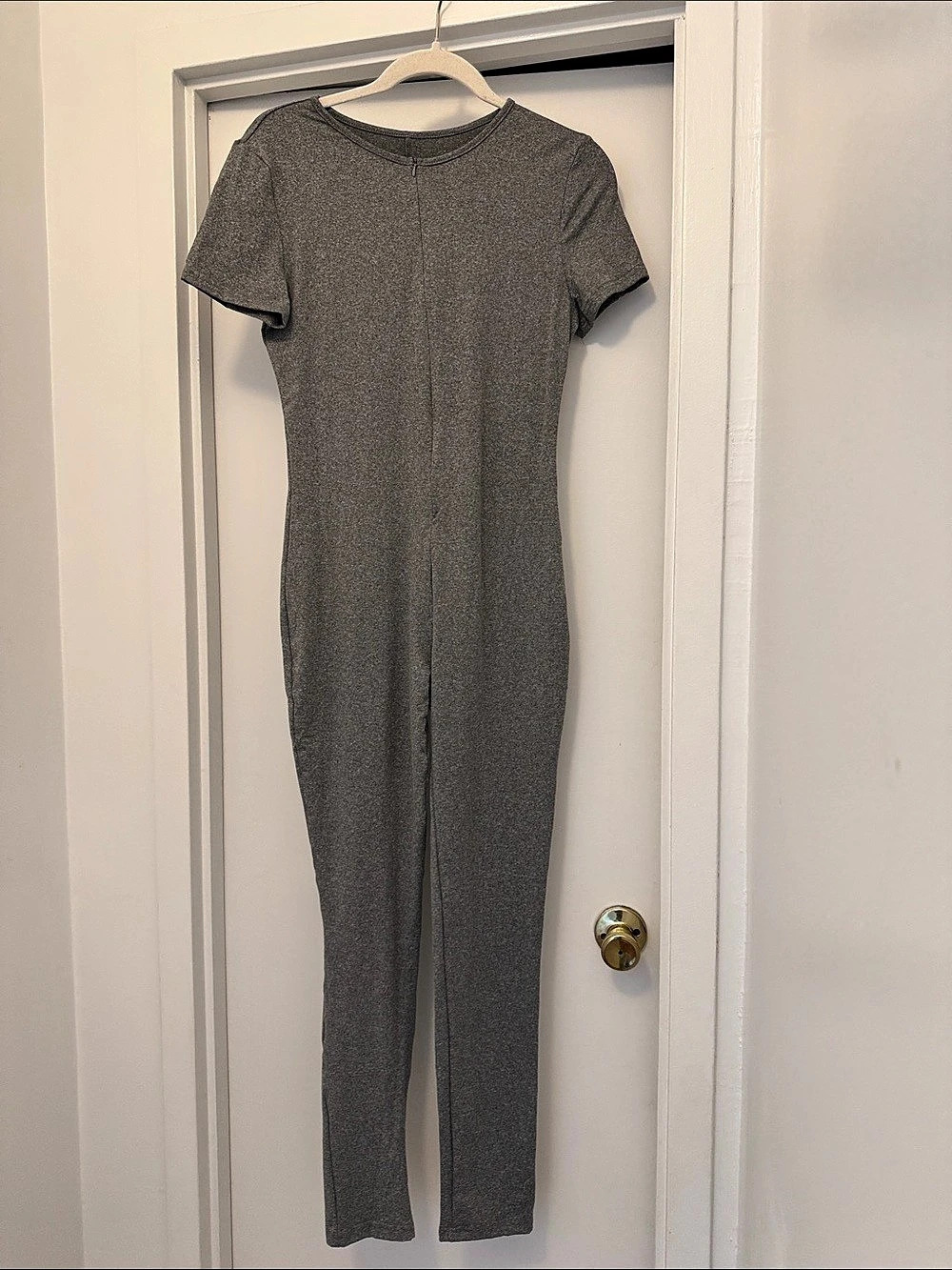 Gray Short Sleeve Jumpsuit Size Medium Like New